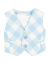 Manuell & Frank Newborn Boy Tailored Vest Sky Blue Size 3 Cotton In Blue
