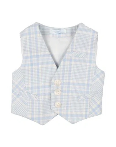 Manuell & Frank Babies'  Newborn Boy Tailored Vest Sky Blue Size 3 Cotton, Elastane