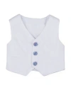 Manuell & Frank Newborn Boy Tailored Vest White Size 3 Linen In White