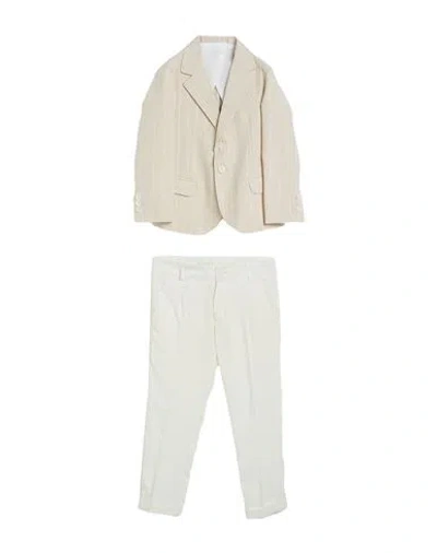 Manuell & Frank Babies'  Toddler Boy Suit Cream Size 5 Linen, Cotton In Animal Print