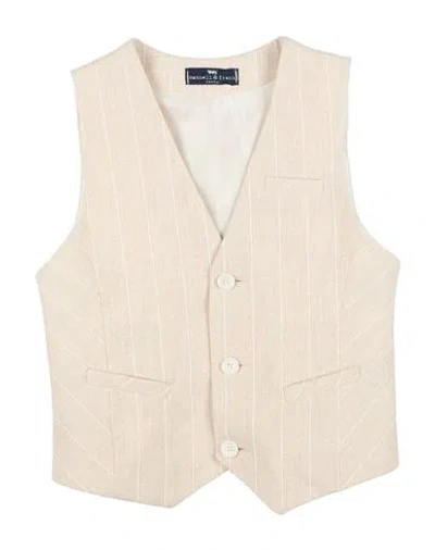 Manuell & Frank Babies'  Toddler Boy Tailored Vest Beige Size 6 Cotton, Polyester, Linen, Polyamide In Neutral