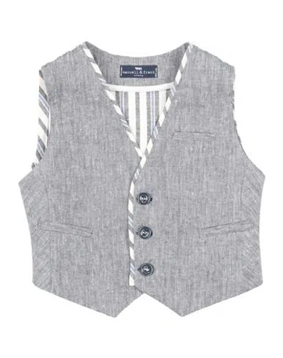 Manuell & Frank Babies'  Toddler Boy Tailored Vest Blue Size 6 Linen, Cotton