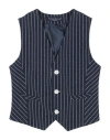 Manuell & Frank Toddler Boy Tailored Vest Navy Size 7 Linen, Cotton, Polyester In Navy