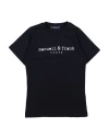 Manuell & Frank Babies'  Toddler Girl T-shirt Navy Size 7 Cotton, Elastane In Navy Blue