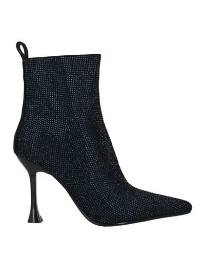 MANUFACTURE D'ESSAI MANUFACTURE D'ESSAI WOMAN ANKLE BOOTS MIDNIGHT BLUE SIZE 6 TEXTILE FIBERS