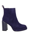 Manufacture D'essai Woman Ankle Boots Purple Size 8 Leather In Blue