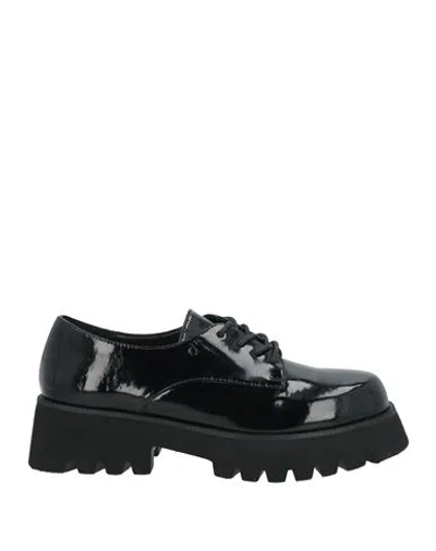 Manufacture D'essai Woman Lace-up Shoes Black Size 8 Textile Fibers
