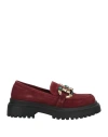 Manufacture D'essai Woman Loafers Burgundy Size 11 Leather In Red