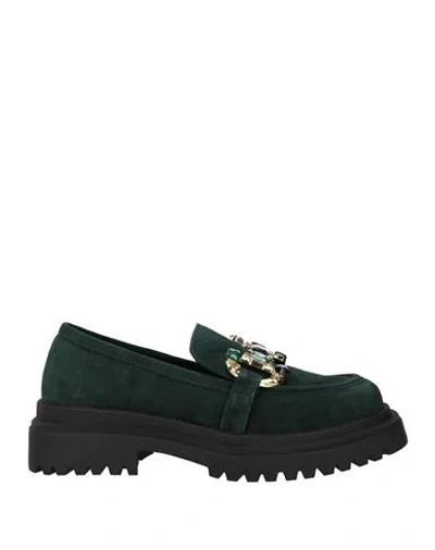 Manufacture D'essai Woman Loafers Dark Green Size 6 Leather In Green