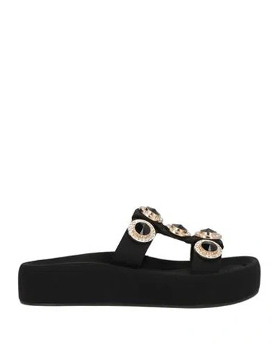 Manufacture D'essai Woman Sandals Black Size 6 Textile Fibers