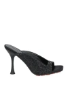 Manufacture D'essai Woman Sandals Black Size 8 Textile Fibers In Black