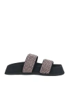 Manufacture D'essai Woman Sandals Black Size 8 Textile Fibers In Black