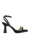 Manufacture D'essai Woman Sandals Black Size 8 Textile Fibers In Black