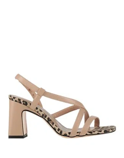 Manufacture D'essai Woman Sandals Light Brown Size 10 Textile Fibers In Beige