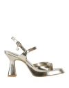 Manufacture D'essai Woman Sandals Platinum Size 8 Textile Fibers In Grey