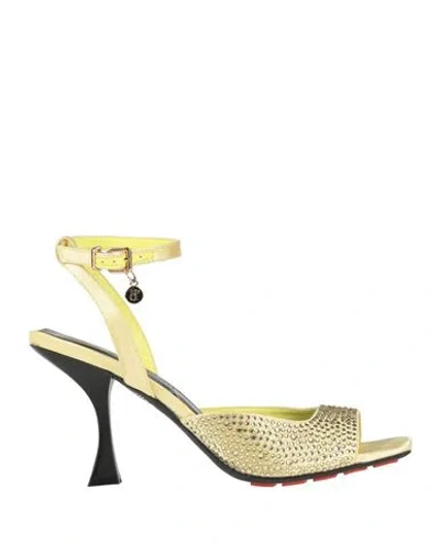 Manufacture D'essai Woman Sandals Yellow Size 10 Textile Fibers