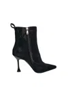 Manufacture D'essai Women's Shoes  Black Suede Ankle Boot With Heel And Brillantini. In Black