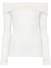 Manurí Off-shoulder Jersey Top In 白色