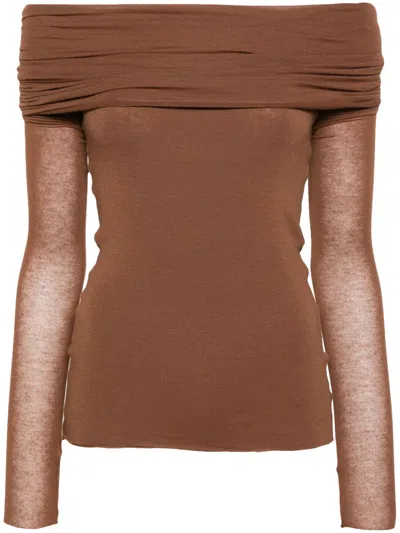 Manurí Amara Off-shoulder Top In Brown