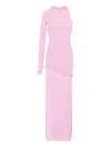Manurí Candy One-sleeve Braided-detail Maxi Dress In Pink