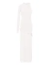 Manurí Candy One-sleeve Braided-detail Maxi Dress In White