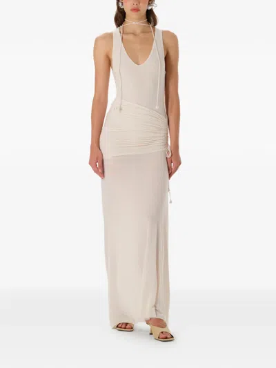 Manurí Drawstring-detail Maxi Skirt In Neutral