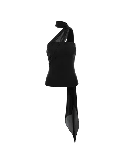 Manurí Elsa Draped-panel Top In Black