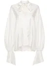 Manurí Gathered Silk Blouse In White
