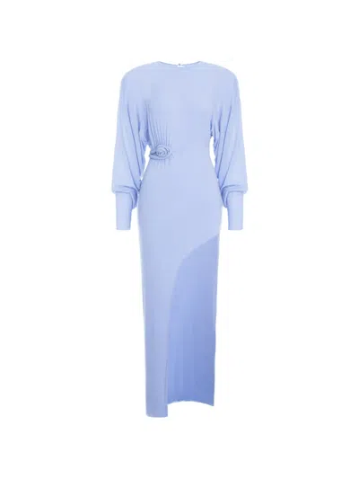 Manurí Gina Rose-detail Maxi Dress In Blue