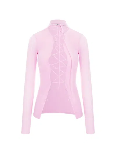 Manurí Jamie Lace-up Top In Pink