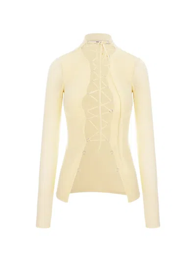 Manurí Jamie Lace-up Top In Yellow