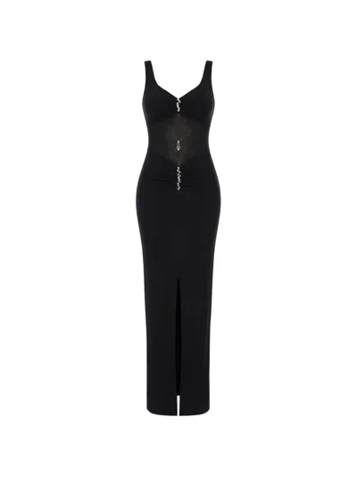 Manurí Kristen 2.5 Bead-detail Maxi Dress In Black