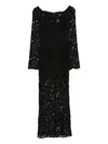 Manurí Lace-embellished Boat-neck Maxi Dress In Black