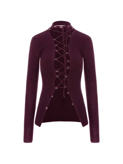 Manurí Lace-up Jamie Blouse In Brown
