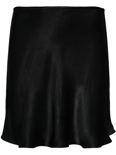 Manurí Low-rise Fluted Skirt In Black