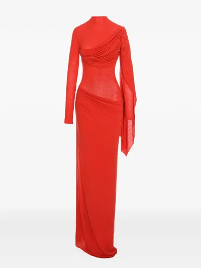 Manurí Medeea Draped Maxi Dress In Red