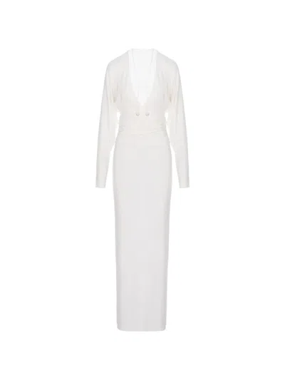 Manurí Mika Tie-neck Dress In White