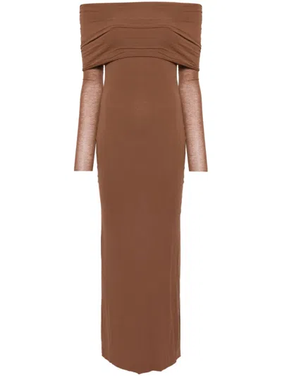 Manurí Amara Buckle 2.6 Maxi Dress In Brown
