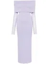 Manurí Off-shoulder Fine-knit Dress In Purple
