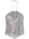 Manurí Manuri Paper Rock Chainmail Halterneck Cropped Top In Silver