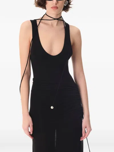 Manurí Tie-detail Bodysuit In Black