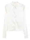 Manurí Tina Point-collar Silk-blend Shirt In White