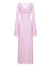 Manurí V-neck Long-sleeve Maxi Dress In Pink