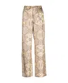 Manzoni 24 Baroque-print Silk Trousers In Nude