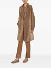 Manzoni 24 Buttoned Textured Coat In Brown