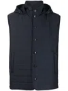 Manzoni 24 Hooded Padded Gilet In Blue