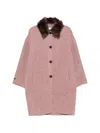 Manzoni 24 Herringbone-pattern Coat In Pink