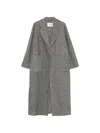 Manzoni 24 Herringbone-pattern Notch-lapels Coat In Gray
