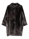 Manzoni 24 Lamb Shearling Coat In Gray