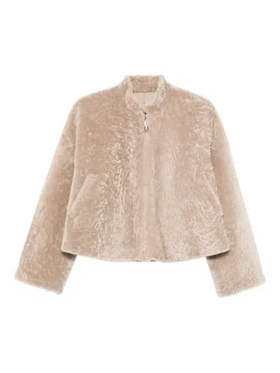 Manzoni 24 Lambskin Jacket In Neutral